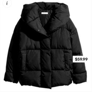 H&M Hooded Black Puffer Jacket